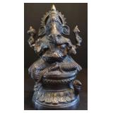 Bronze Ganesha Statue approx 9"H
