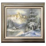 Framed signed Painting *measures 31in x 26.5in