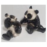 Vtg Rutledge Panda Pear Pottery Figures 6.5" & 9"