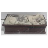 Incolay Stone Jewelry Box Safari 8" L x 4.5" W