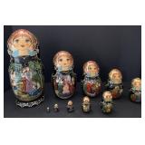 10 Piece Hand Painted Nesting Doll Set *11in -