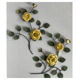 Pair of Metal Rose Decorative Wall Hangings