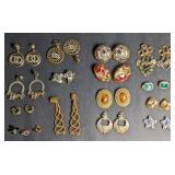 Costume clip-on earrings. Gold in tone.