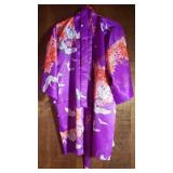 Oriental Kimono Purple Cranes w/ Sash