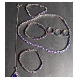 Necklace, bracelets & rings matching set marked