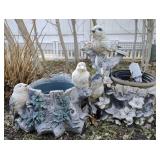 Bird Planters approx 7" x 7" & 12" x 13"