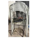 Folding outdoor plant rack, damaged cover, 24" x