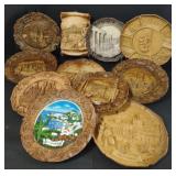 Eleven 3D decorative plates