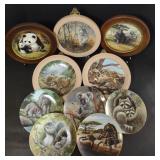 Ten animal themed decorative plates