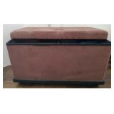 Felt covered storage chest, on casters with two