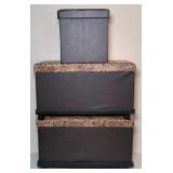 Lot of 3 storage containers 15"x15"x15"and