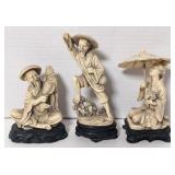Asian Figurines by Wony. 4.5", 5.5", 6.5".