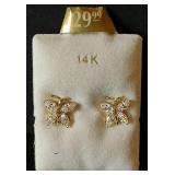 14k Butterfly Earrings
