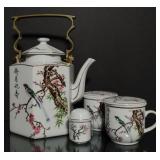 Porcelain Asahi Tea Set (Teapot approx 9.5"H)