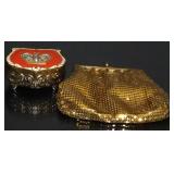 Sequined Coin Purse & Metal Jewelry Box approx 3"