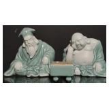 Stafford Porcelain Buddha & Confucius approx 5"