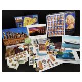 Lot of stamps and ephemera. Loose stamps from