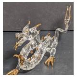 Glass Dragon w/ gold-tone accenta. Approx. 7.5"