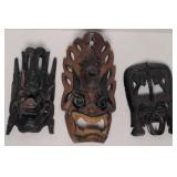 Lot of 3 tribal masks 1 West African and 2 South