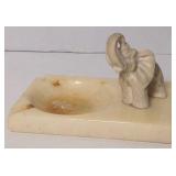 Italian Alabaster hand carved Elephant Ashtray
