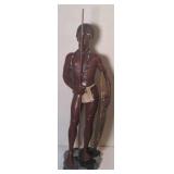 Ceramic African tribal warrior statue 44" tall
