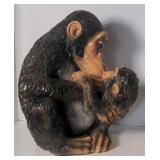Glazed Ceramic monkeys statue aprx. 18" tall
