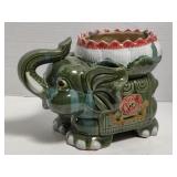 Elephant Planter Flower Pot Ceramic 7" Tall