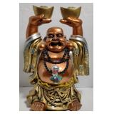 Chinese Buddha Porcelain Statue Painted 15.5"