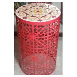 Side Table Porcelain Top Metal Base 19.5" Tall