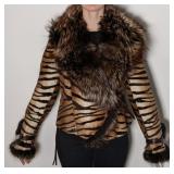 Image Leather Faux Fur and Leather Coat (Size46)