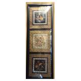 Floral & Butterfly Artwork approx 13" x 37"