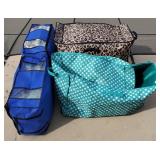Four storage bags of assorted patio furniture