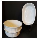 Lot of Corning Ware includes two french white