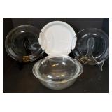 Vintage lot of two Fire-King 9" clear pie plates,