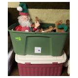 Two totes of Holiday Decor *bidding 1x2