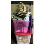 Two totes of Easter Decor