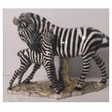 Glazed Porcelain zebras figure Ethan Allen made
