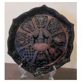 Ornate carved 10" dia Wisdom Eyes of Buddha