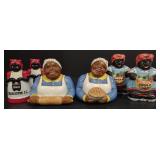 (M) Black Americana Ceramic Salt/Pepper Shakers