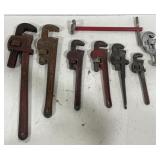 (AM) Lot w/ Pipe Wrenches, Basin Wrench, And