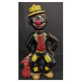 (M) Black Americana Clown Decanter (approx 9")