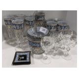 (AV) Vintage MCM Etruscan Frieze Glassware,