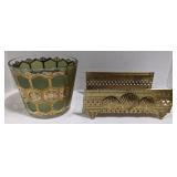 (AV) Vintage Tissue Box Holder And Glass Ice