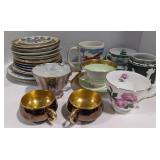 (AV) Lot of Teacups, Plates, and Coffee Cups