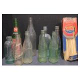 (M) Vintage Pepsi Cola Straws, Glass Bottles, and