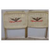 (M) Cream Eagle Fiberglass TV Tray. Bidding two