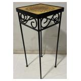 (AC) Small Metal Plaster Accent Table