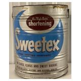 (H) Large Vintage "Sweetex" Shortening Tin.