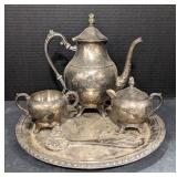 (H) F.B. Rodgers Silver Plated Coffee Set w/ Tray