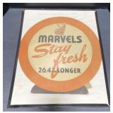 (M) Framed "Marvels" Cigarettes Advertisement.